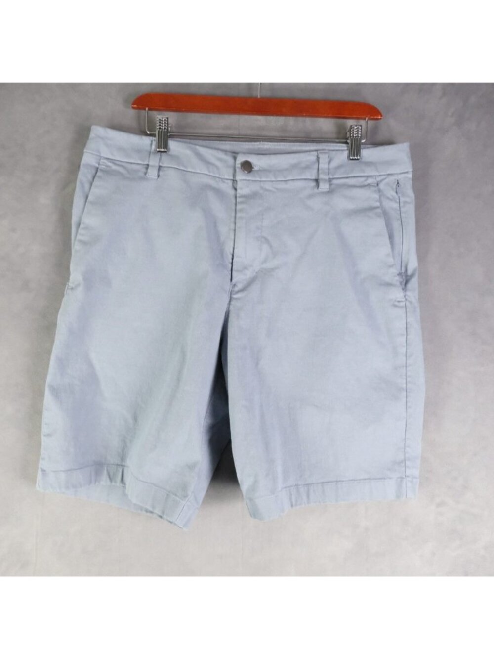 Lululemon Commission Shorts Mens 34 Blue Qwick Oxford Chino Preppy 9"